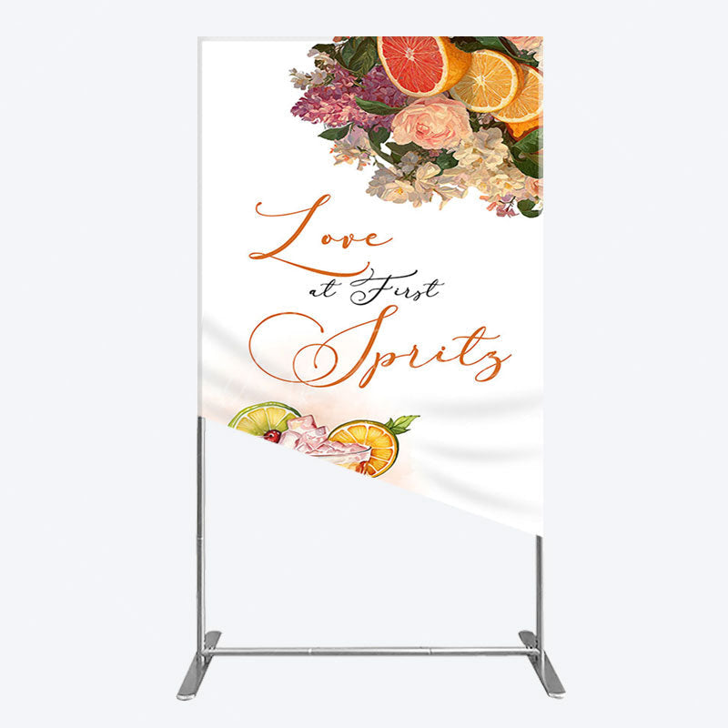 Aperturee - Aperturee Floral Love At First Sprits Wedding Rectangle Backdrop