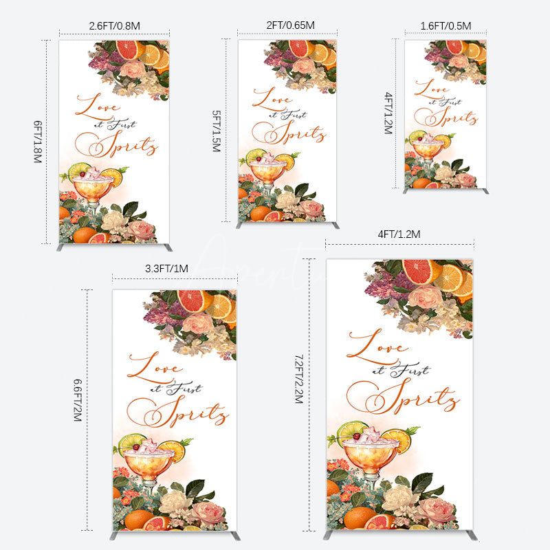 Aperturee - Aperturee Floral Love At First Sprits Wedding Rectangle Backdrop