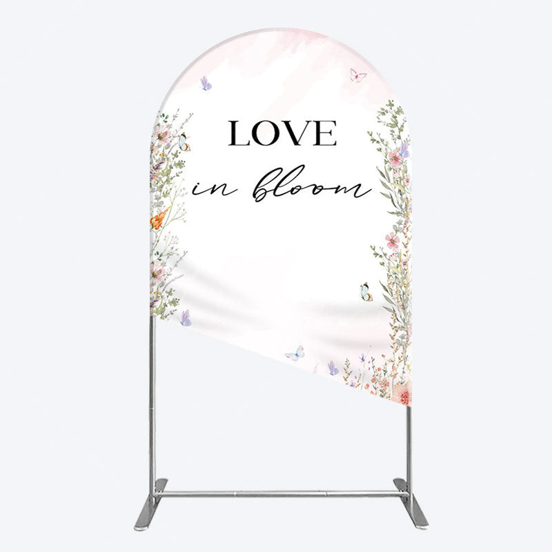 Aperturee - Aperturee Floral Love In Bloom Sweet Wedding Arch Backdrop