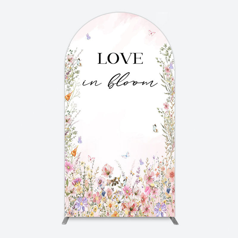 Aperturee - Aperturee Floral Love In Bloom Sweet Wedding Arch Backdrop