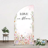 Aperturee - Aperturee Floral Love In Bloom Sweet Wedding Half Moon Arch Backdrop