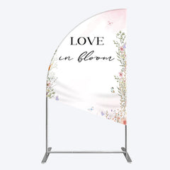 Aperturee - Aperturee Floral Love In Bloom Sweet Wedding Half Moon Arch Backdrop