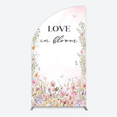 Aperturee - Aperturee Floral Love In Bloom Sweet Wedding Half Moon Arch Backdrop