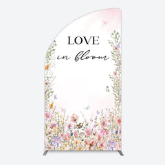 Aperturee - Aperturee Floral Love In Bloom Sweet Wedding Half Moon Arch Backdrop