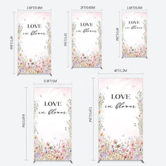 Aperturee - Aperturee Floral Love In Bloom Sweet Wedding Rectangle Backdrop