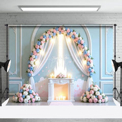 Aperturee - Aperturee Floral Magical Wedding Paradise Halo Castle Backdrop