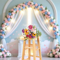 Aperturee - Aperturee Floral Magical Wedding Paradise Halo Castle Backdrop