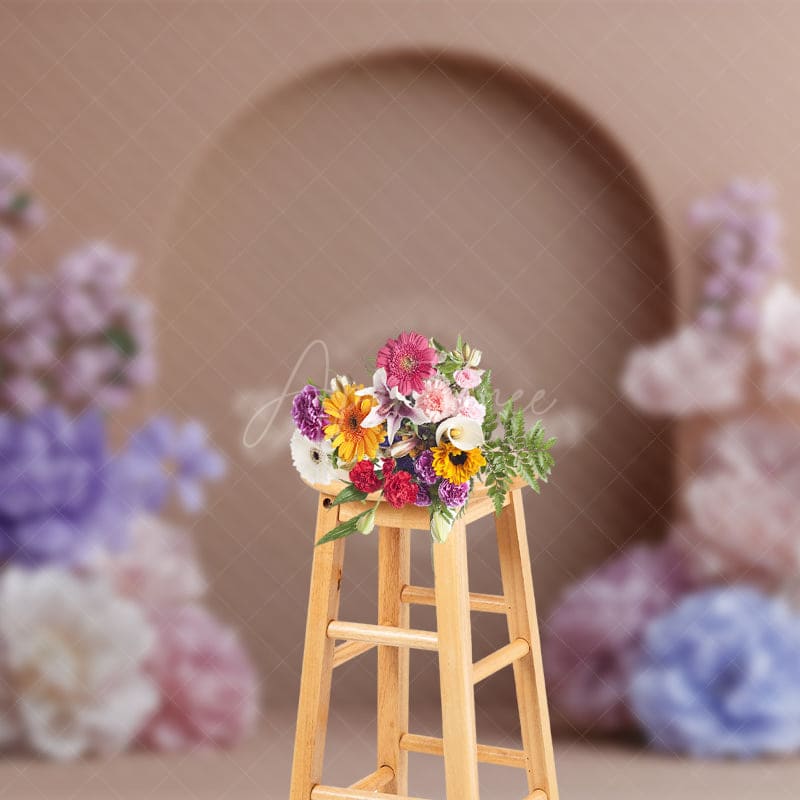 Aperturee - Aperturee Floral Nude Arch Door Sweet Boho Wedding Backdrop