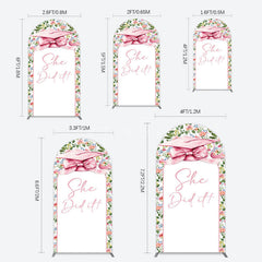 Aperturee - Aperturee Floral Pink Bachelor Cap She Did It Grad Arch Backdrop