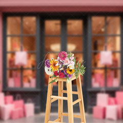 Aperturee - Aperturee Floral Pink French Gift Shop Photography Backdrop