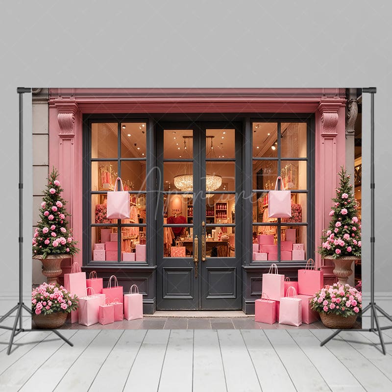 Aperturee - Aperturee Floral Pink French Gift Shop Photography Backdrop