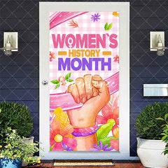 Aperturee - Aperturee Floral Plaid Womens History Month Party Door Cover