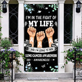 Aperturee - Aperturee Floral Plant Black Lung Cancer Awwareness Door Cover