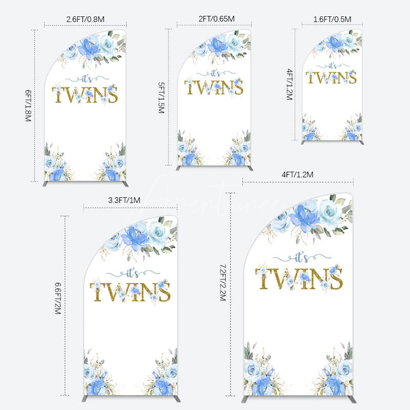 Aperturee - Aperturee Floral Plant Simple Vibe Baby Shower Half Moon Arch Backdrop