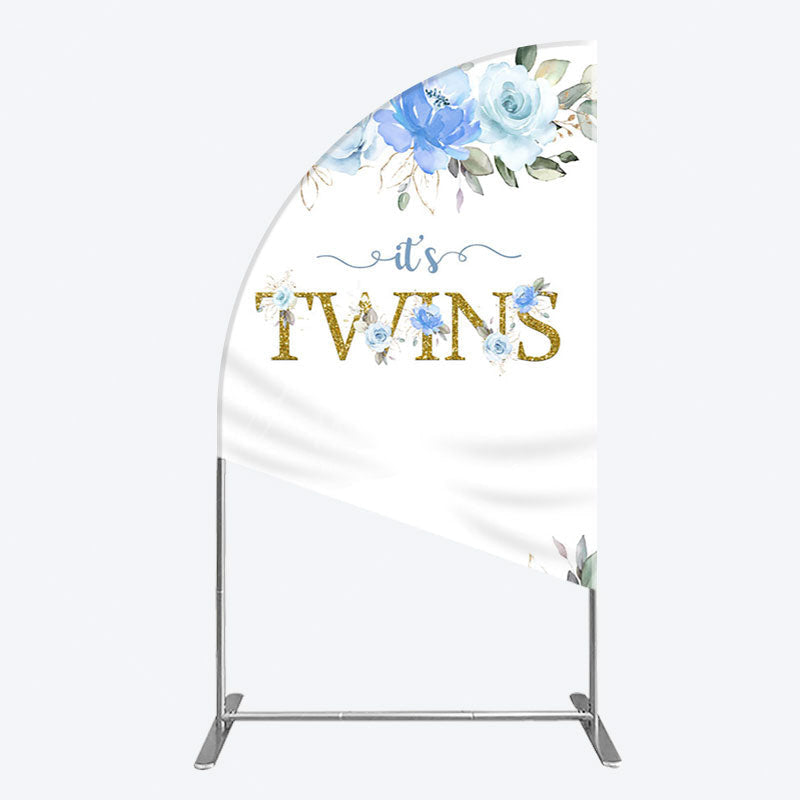 Aperturee - Aperturee Floral Plant Simple Vibe Baby Shower Half Moon Arch Backdrop