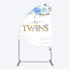 Aperturee - Aperturee Floral Plant Simple Vibe Baby Shower Half Moon Arch Backdrop