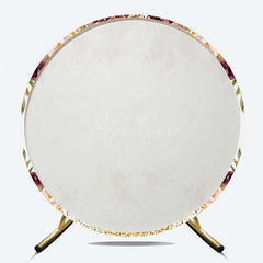 Aperturee Aperturee Floral Pumpkin On The Way Baby Shower Round Backdrop