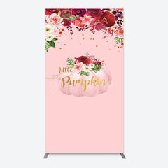 Aperturee - Aperturee Floral Pumpkin Sweet Pink Baby Shower Rectangle Backdrop