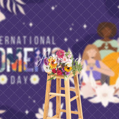 Aperturee - Aperturee Floral Purple International Womens Day Backdrop