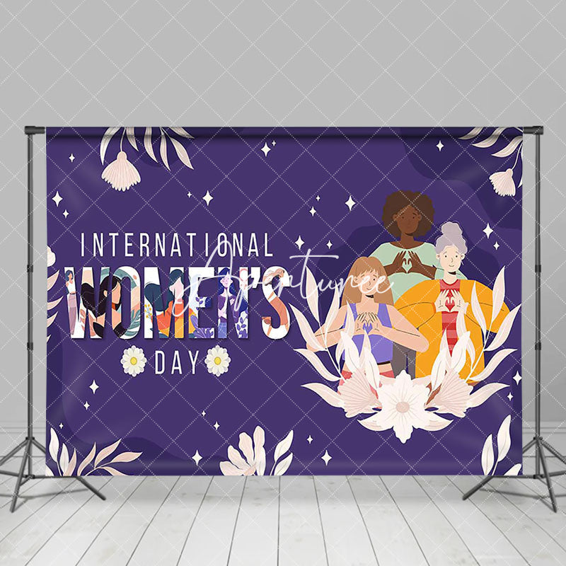 Aperturee - Aperturee Floral Purple International Womens Day Backdrop