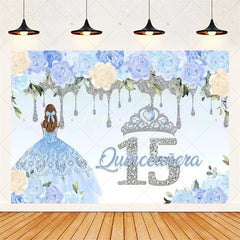 Aperturee - Aperturee Floral Quinceanera 15th Birthday Backdrop Elegant Princess Decor with Blossoms Pink Gold Photo Wall for Sweet Fifteen