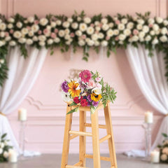 Aperturee - Aperturee Floral Rectangular Arch Wedding Photography Backdrop