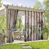 Aperturee - Aperturee Floral River Waterproof Printed Outdoor Curtains