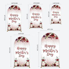 Aperturee - Aperturee Floral Rose Gold Glitter Mothers Day Arch Backdrop
