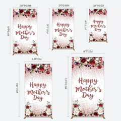 Aperturee - Aperturee Floral Rose Gold Glitter Mothers Day Rectangle Backdrop
