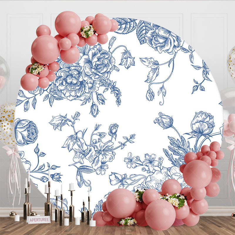 Aperturee - Aperturee Floral Simple Fine Art Plant Circle Party Backdrop