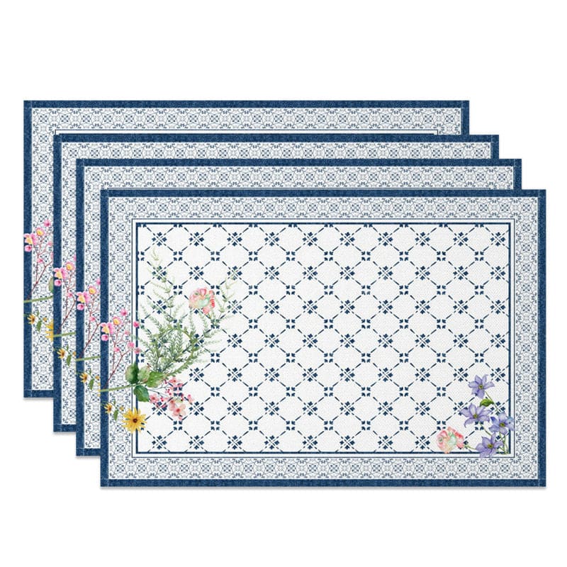 Aperturee - Aperturee Floral Slovakia Fresh Patterns Set of 4 Placemats