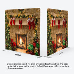 Aperturee - Aperturee Floral Socks Fireplace Christmas Pillow Case Backdrop