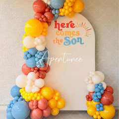 Aperturee - Aperturee Floral Spring Elegant Happy Birthday Arch Backdrop