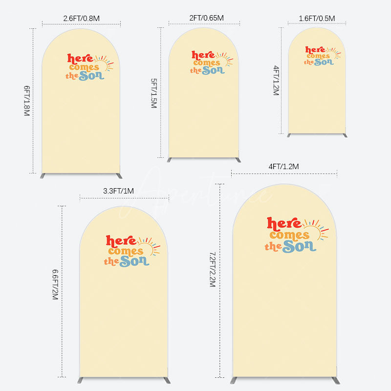 Aperturee - Aperturee Floral Spring Elegant Happy Birthday Arch Backdrop