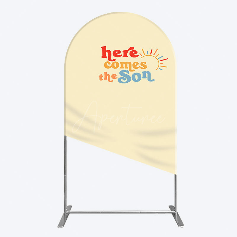 Aperturee - Aperturee Floral Spring Elegant Happy Birthday Arch Backdrop