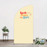 Aperturee - Aperturee Floral Spring Elegant Happy Birthday Half Moon Arch Backdrop