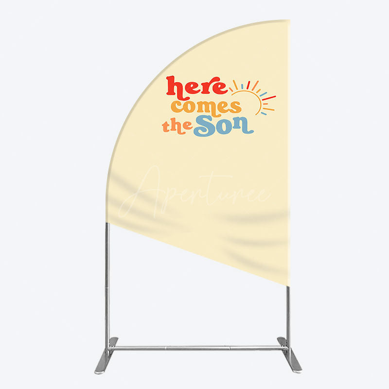 Aperturee - Aperturee Floral Spring Elegant Happy Birthday Half Moon Arch Backdrop