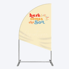 Aperturee - Aperturee Floral Spring Elegant Happy Birthday Half Moon Arch Backdrop