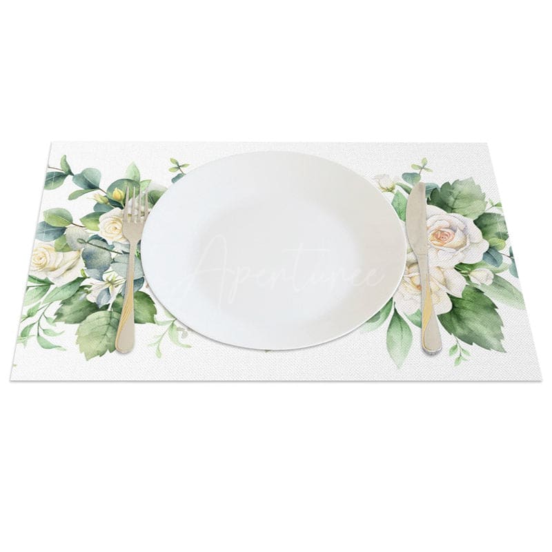 Aperturee - Aperturee Floral Spring Fresh Party Decor Set of 4 Placemats
