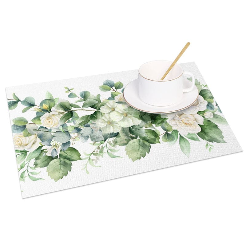 Aperturee - Aperturee Floral Spring Fresh Party Decor Set of 4 Placemats