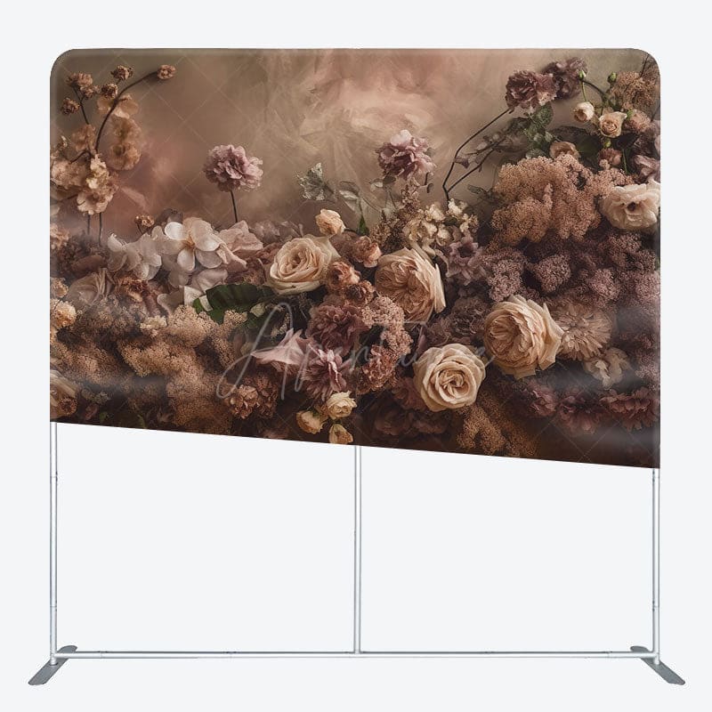 Aperturee - Aperturee Floral Spring Garden Scene Square Tension Backdrop