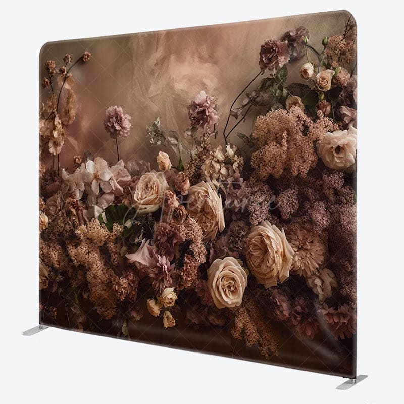 Aperturee - Aperturee Floral Spring Garden Scene Square Tension Backdrop