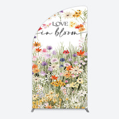 Aperturee - Aperturee Floral Spring Love In Bloom Wedding Half Moon Arch Backdrop