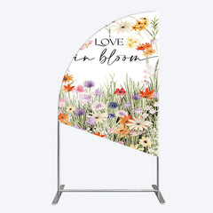 Aperturee - Aperturee Floral Spring Love In Bloom Wedding Half Moon Arch Backdrop
