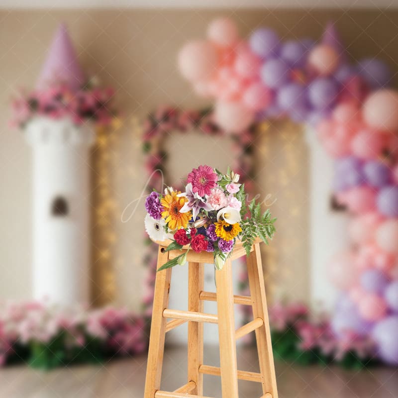 Aperturee - Aperturee Floral Sweet Balloon Arch Lights Wedding Backdrop