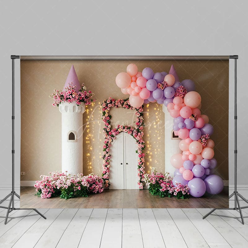 Aperturee - Aperturee Floral Sweet Balloon Arch Lights Wedding Backdrop