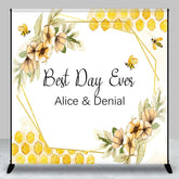 Aperturee - Aperturee Floral Sweet Best Day Ever Custom Wedding Backdrop