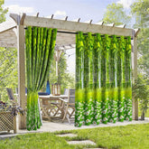 Aperturee - Aperturee Floral Tree Path Waterproof Printed Outdoor Curtains