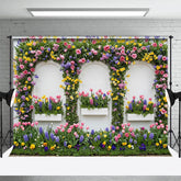 Aperturee - Aperturee Floral Triple Arch Doors Elegant Wedding Backdrop