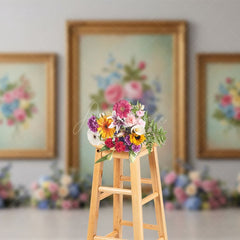 Aperturee - Aperturee Floral Triple Painting Elegant Sweet Wedding Backdrop
